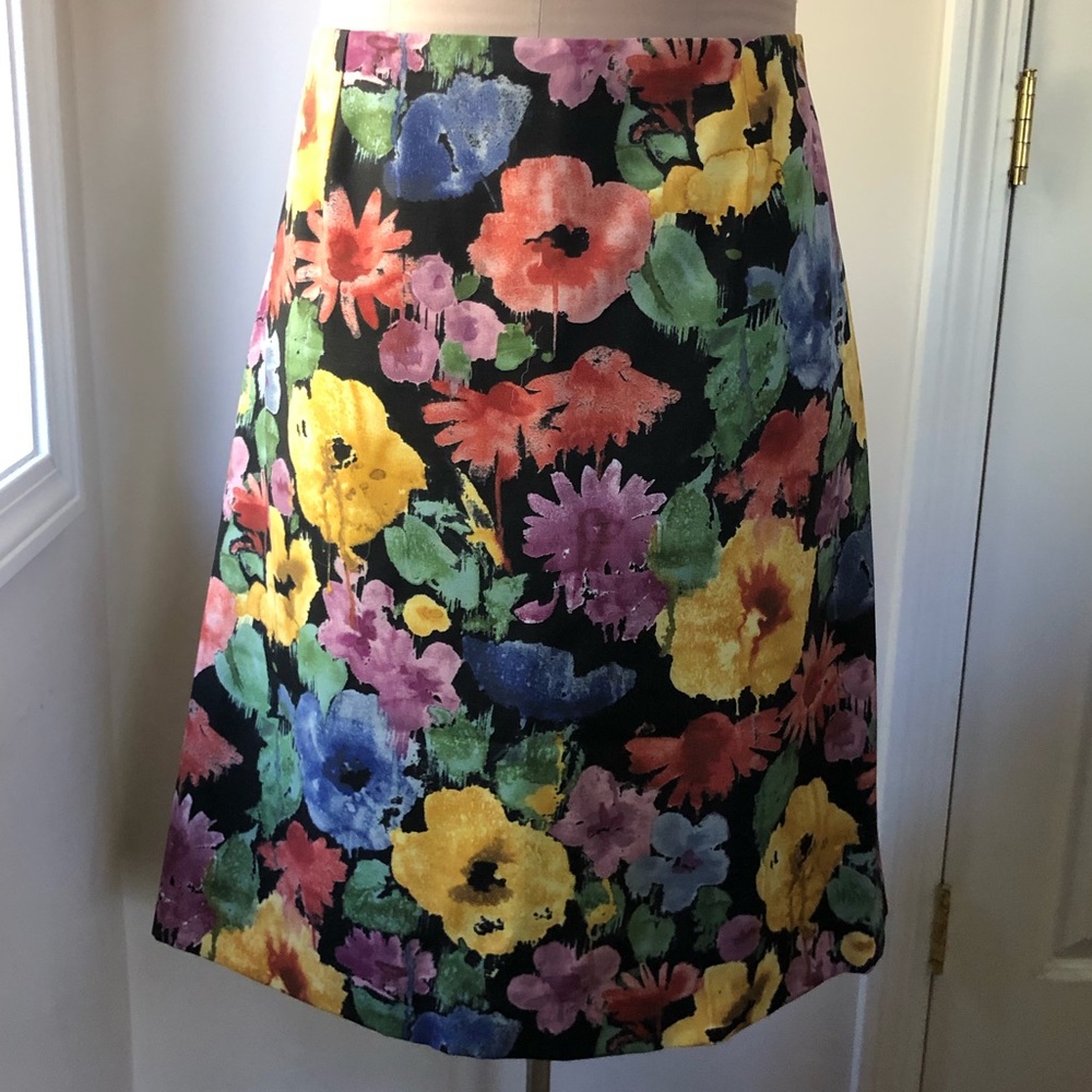 Floral pencil skirt lined back zipper, custom